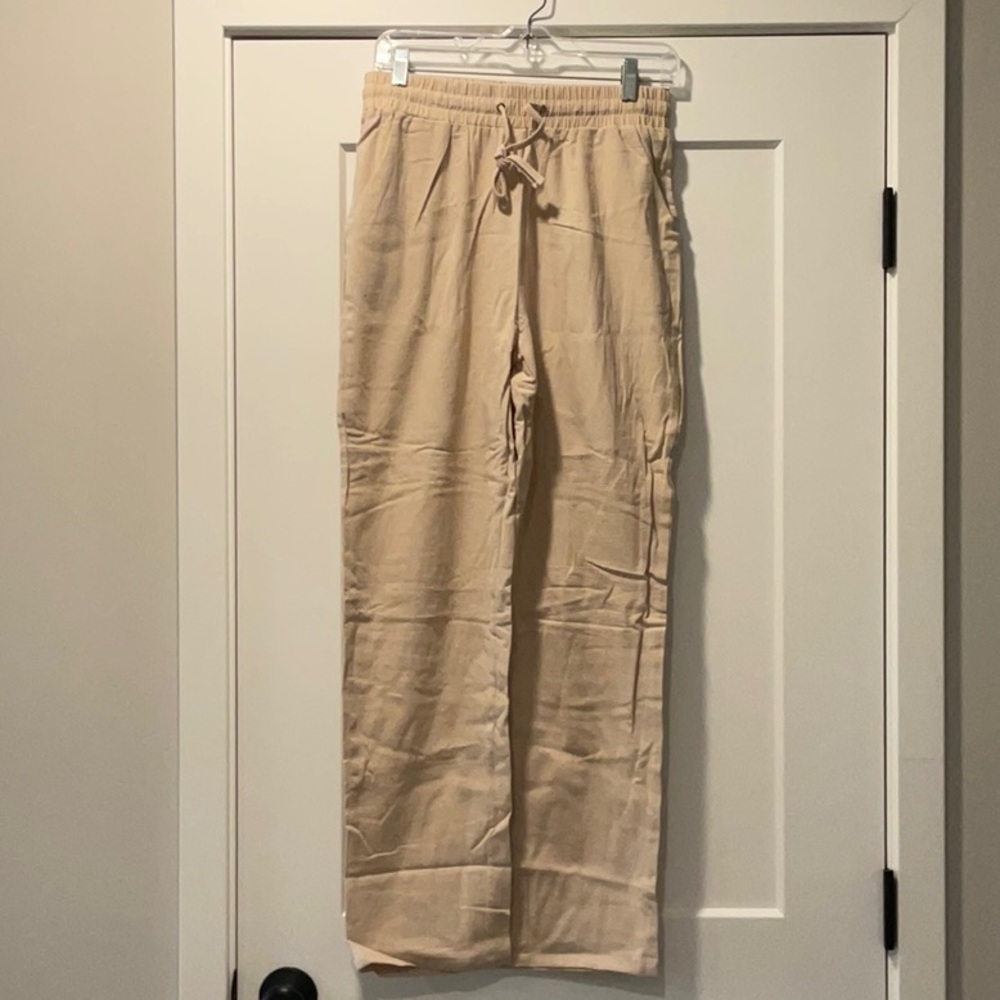 Khaki pull on pant “like” linen size medium